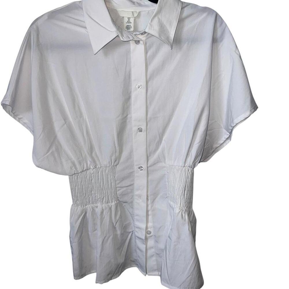 H&M white button up blouse